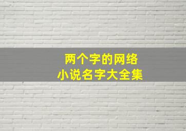 两个字的网络小说名字大全集