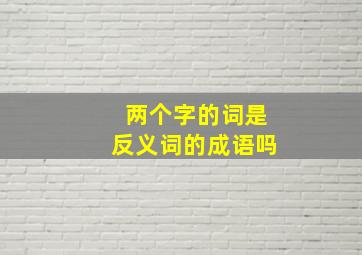 两个字的词是反义词的成语吗