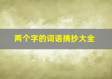 两个字的词语摘抄大全