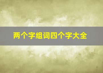 两个字组词四个字大全