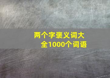 两个字褒义词大全1000个词语