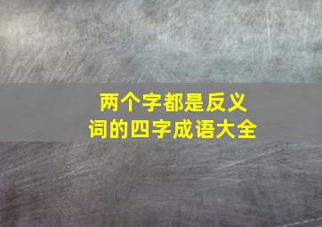 两个字都是反义词的四字成语大全