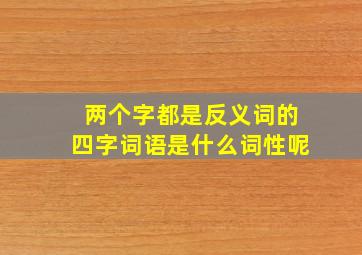 两个字都是反义词的四字词语是什么词性呢