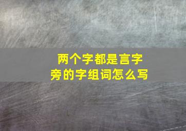 两个字都是言字旁的字组词怎么写