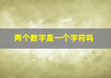 两个数字是一个字符吗