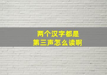 两个汉字都是第三声怎么读啊