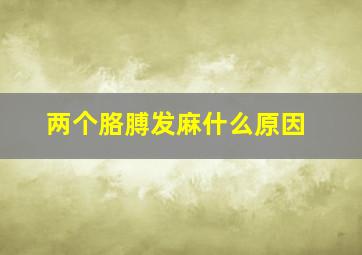 两个胳膊发麻什么原因