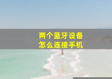 两个蓝牙设备怎么连接手机