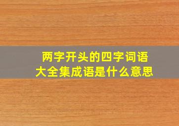 两字开头的四字词语大全集成语是什么意思