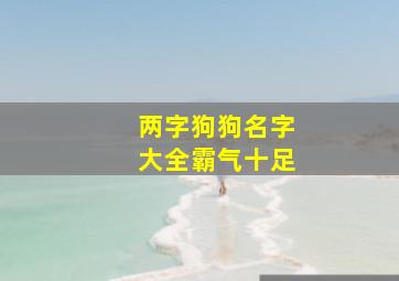 两字狗狗名字大全霸气十足