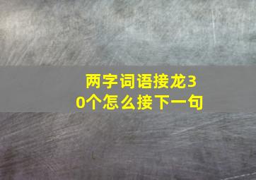 两字词语接龙30个怎么接下一句