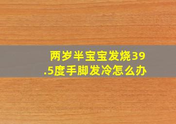 两岁半宝宝发烧39.5度手脚发冷怎么办