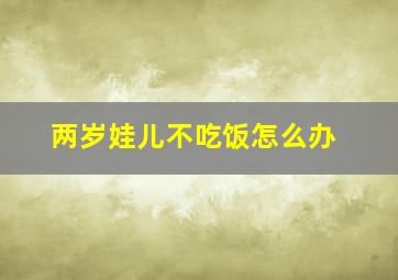 两岁娃儿不吃饭怎么办