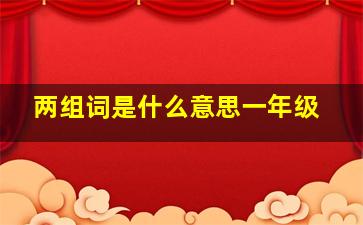 两组词是什么意思一年级