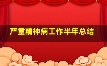 严重精神病工作半年总结