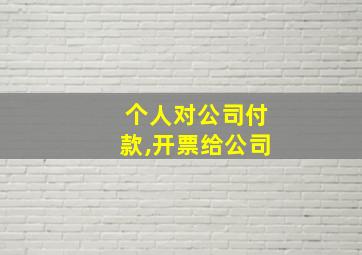 个人对公司付款,开票给公司