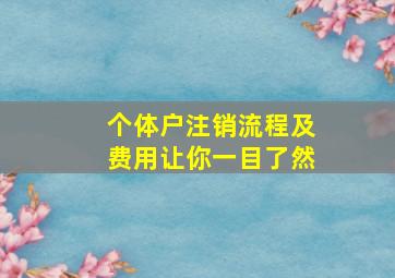 个体户注销流程及费用让你一目了然