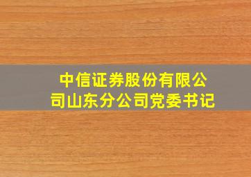 中信证券股份有限公司山东分公司党委书记