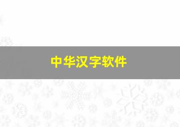 中华汉字软件