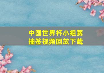 中国世界杯小组赛抽签视频回放下载