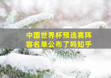 中国世界杯预选赛阵容名单公布了吗知乎