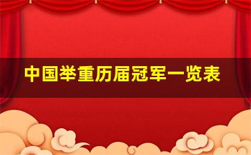 中国举重历届冠军一览表