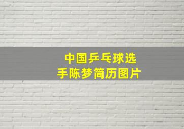 中国乒乓球选手陈梦简历图片