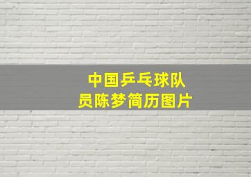 中国乒乓球队员陈梦简历图片