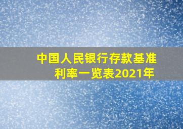 中国人民银行存款基准利率一览表2021年