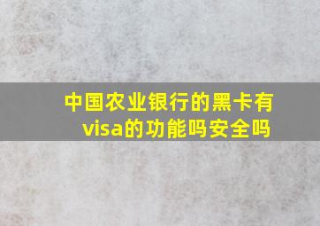 中国农业银行的黑卡有visa的功能吗安全吗