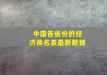 中国各省份的经济排名表最新数据