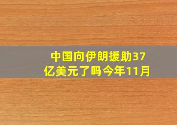 中国向伊朗援助37亿美元了吗今年11月