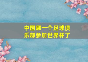 中国哪一个足球俱乐部参加世界杯了