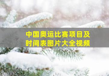 中国奥运比赛项目及时间表图片大全视频