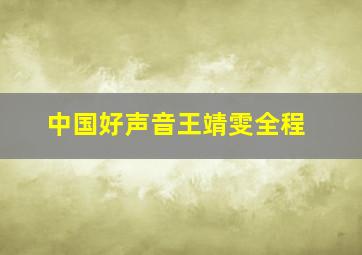 中国好声音王靖雯全程