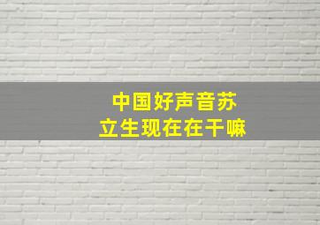 中国好声音苏立生现在在干嘛