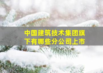 中国建筑技术集团旗下有哪些分公司上市