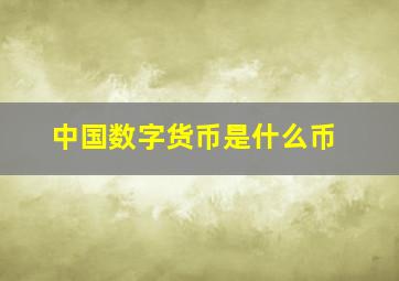 中国数字货币是什么币