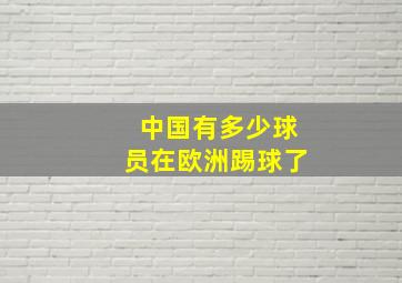 中国有多少球员在欧洲踢球了