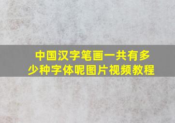 中国汉字笔画一共有多少种字体呢图片视频教程