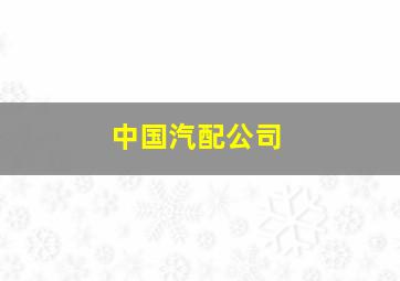 中国汽配公司