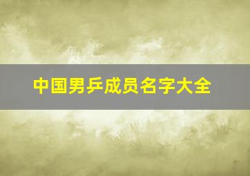 中国男乒成员名字大全