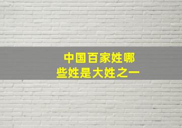 中国百家姓哪些姓是大姓之一