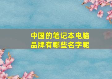 中国的笔记本电脑品牌有哪些名字呢