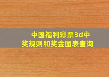 中国福利彩票3d中奖规则和奖金图表查询