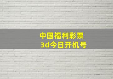 中国福利彩票3d今日开机号