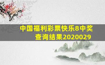 中国福利彩票快乐8中奖查询结果2020029