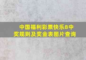 中国福利彩票快乐8中奖规则及奖金表图片查询