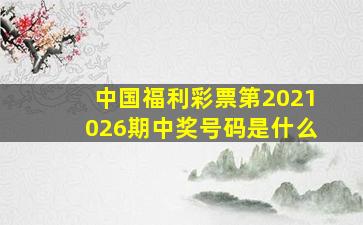 中国福利彩票第2021026期中奖号码是什么