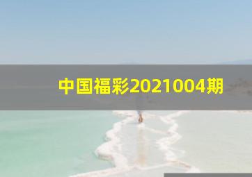 中国福彩2021004期